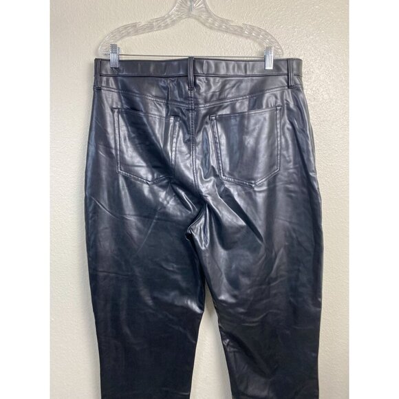 Abercrombie & Fitch The 90s Straight High Rise faux Leather Pants Plus Size 34 - Picture 13 of 13